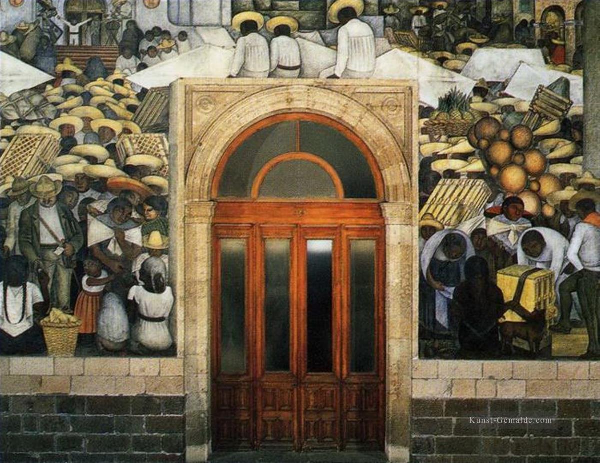 der Markt 1924 Kommunismus Diego Rivera Ölgemälde